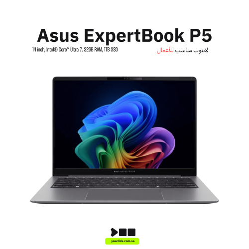 لابتوب ASUS ExpertBook P5 14 بوصة، i7، 32GB، 1TB S...