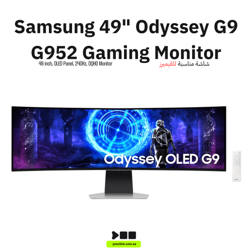 شاشة سامسونج Odyssey G9 OLED مقاس 49 بوصة منحنية ل...
