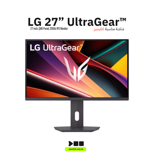 شاشة LG UltraGear 27 بوصة — QHD 200Hz IPS للألعاب...