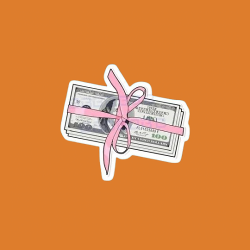 ستيكرز ربطه فلوس وردي