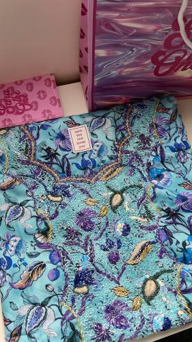 مخور Taraf قماش حرير مُزين بالخرز والفصوص