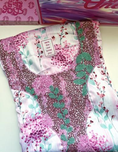 مخور Bayan قماش حرير مُزين بالشك