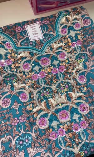 مخور weam قماش من قطن لندن مُزين بالشك اليدوي