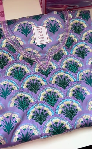 مخور Rana قماش من الحرير المُزين بالشك اليدوي