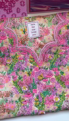 مخور Rahaf قماش من قطن لندن مُزين بالشك اليدوي