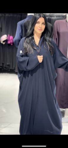 عباية قماش رموش قصة نص بشت لون بترولي