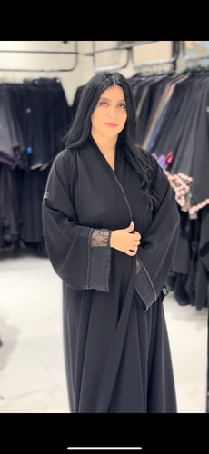 عباية قماش لمسة حرير دبل كلوش