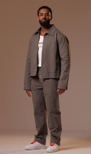 بنطال بسحاب قابل للفصل - رمادي