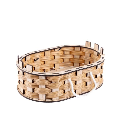 طقم 3 سلل خشب بيضاوي خشبي