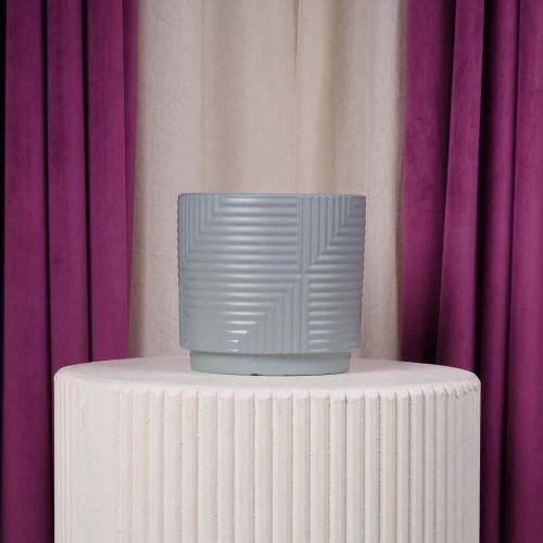 Large gray ceramic flower vase