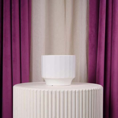 Medium white ceramic flower vase
