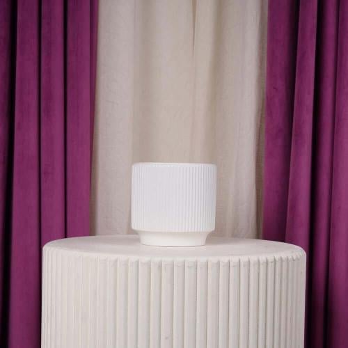 Small white ceramic flower vase
