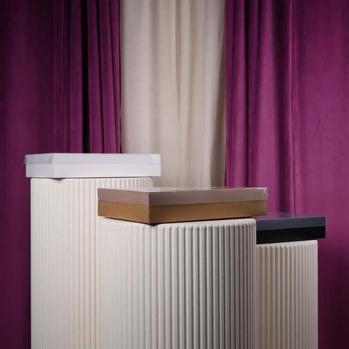 علبة منتجات كبير مستطيل شفاف اسود درزن