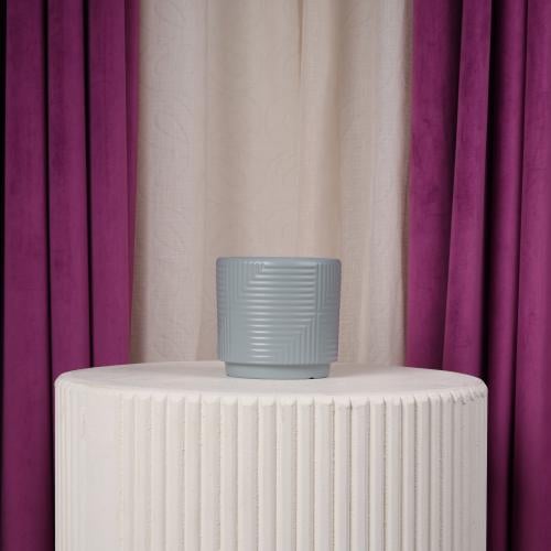 فازة ورد سيراميك صغير رمادي