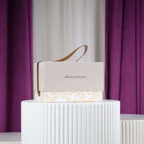 طقم 3 علب مخمل بيج