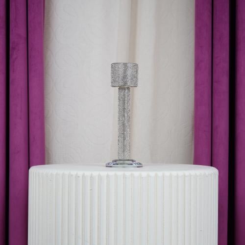 مسكة عروس كريستال اسطواني مرصع