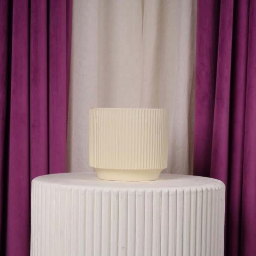 Medium yellow ceramic flower vase