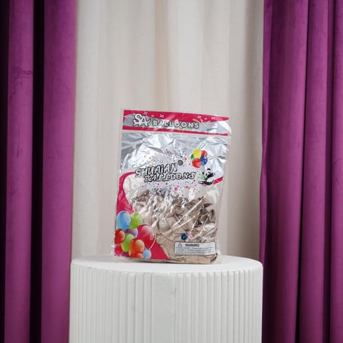 كيس بالون كروم ترابي ذهبي (50 حبه)