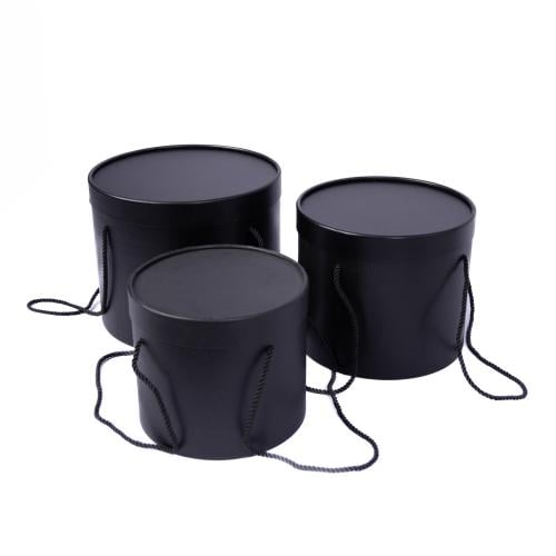 طقم 3 علب دائري اسود شيال