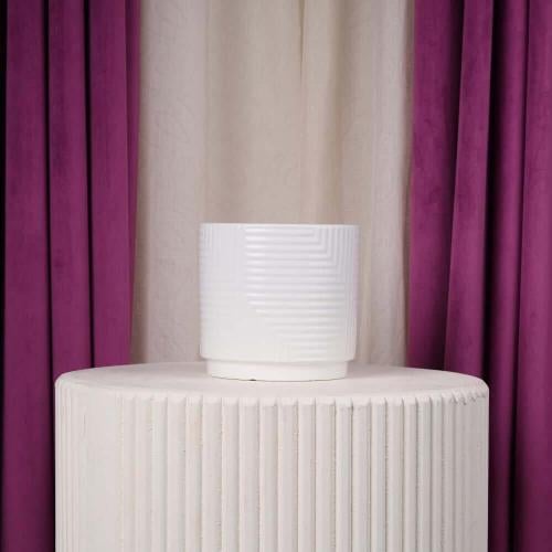 Medium white ceramic flower vase