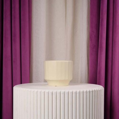 Small yellow ceramic flower vase