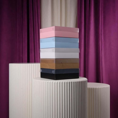 علبة منتجات صغير مربع شفاف سماوي درزن