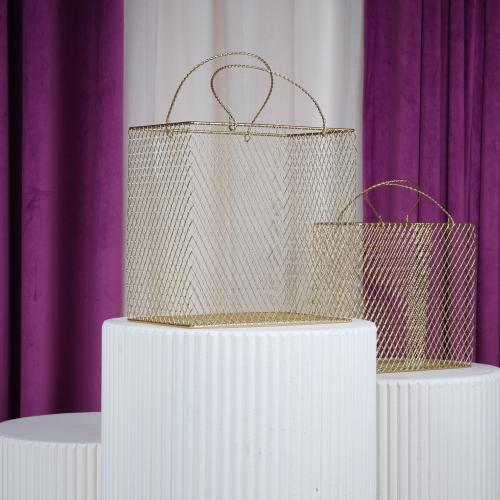 طقم سلال حديد ذهبي