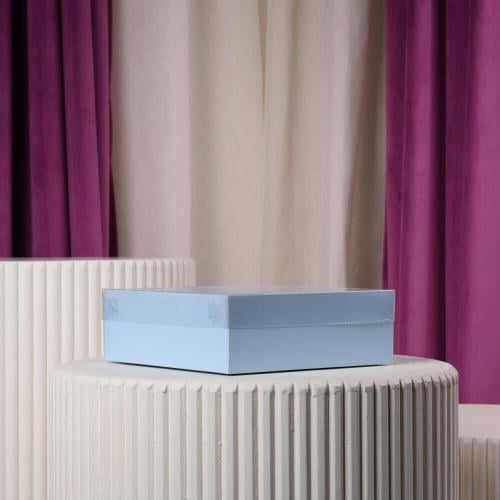 علبة منتجات صغير مربع شفاف سماوي درزن