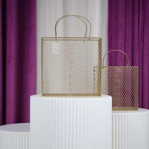 طقم سلال حديد ذهبي