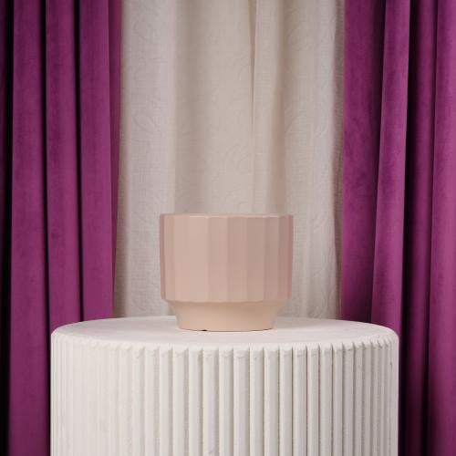 فازة ورد سيراميك وسط بيج