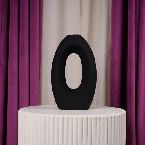 فازة ورد سيراميك اسود