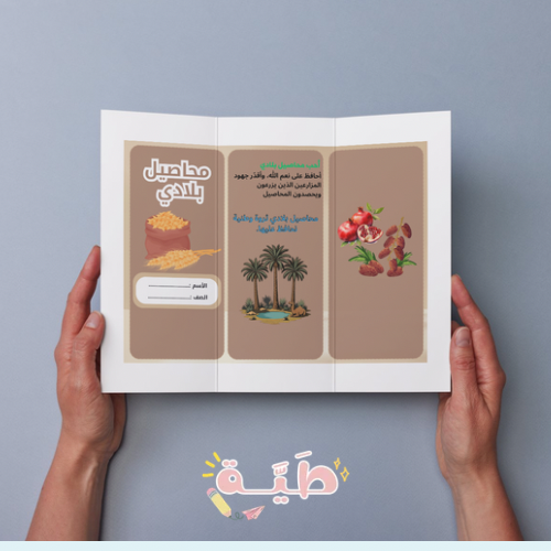 مطوية لغتي محاصيل بلادي الصف الثاني الابتدائي التر...
