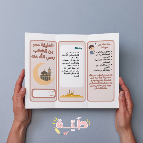 مطوية الخليفة عمر بن الخطاب اجتماعيات خامس الترم ا...