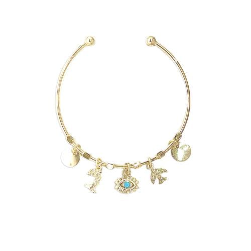 Blue eye bracelet gold