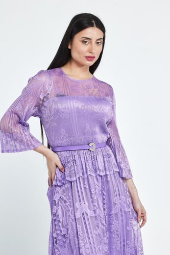 فستان ناعم شيفون منقوش