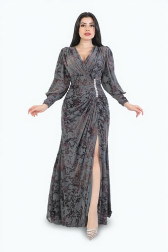 فستان “شيفون درابيه واثق” – أنوثة راقية بتفاصيل نا...