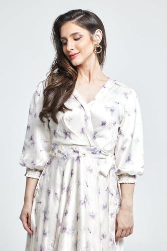 فستان مورد ناعم قبة سبعه