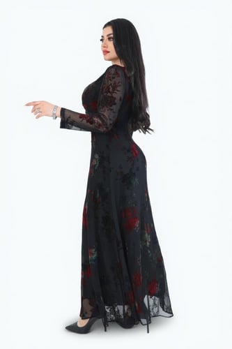 فستان “شيفون مزهر هادئ” – أنوثة طبيعية بتفاصيل ناع...