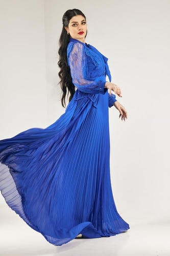 فستان سهر شيفون الاكمام