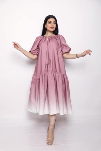 فستان زم اكمام نفخ