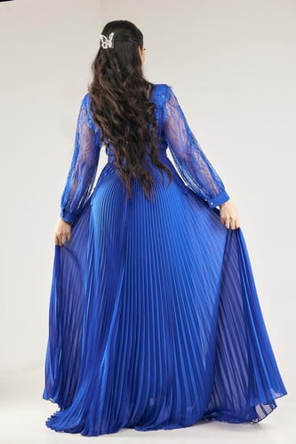 فستان سهر شيفون الاكمام