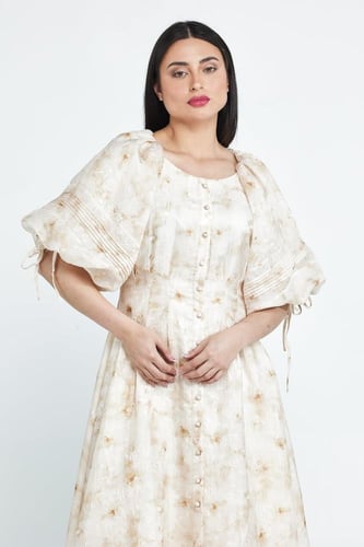 فستان نظام فكتوري اكمام نفخ