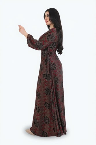 فستان “انسجام النقوش” – أناقة متوازنة بتفاصيل ناعم...