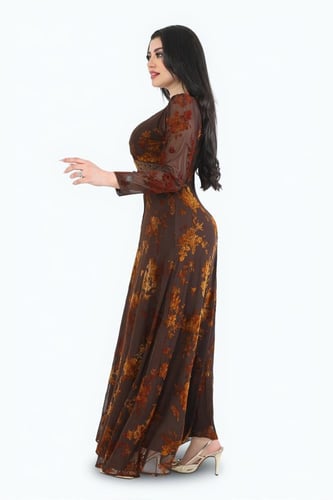 فستان “شيفون مزهر هادئ” – أنوثة طبيعية بتفاصيل ناع...