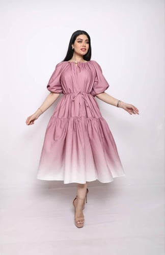 فستان زم اكمام نفخ