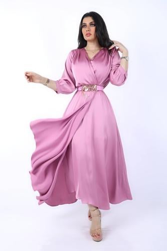 فستان طويل ناعم بكلفه