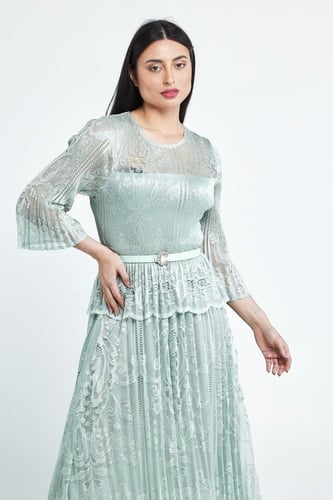 فستان ناعم شيفون منقوش