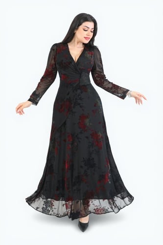 فستان “شيفون مزهر هادئ” – أنوثة طبيعية بتفاصيل ناع...