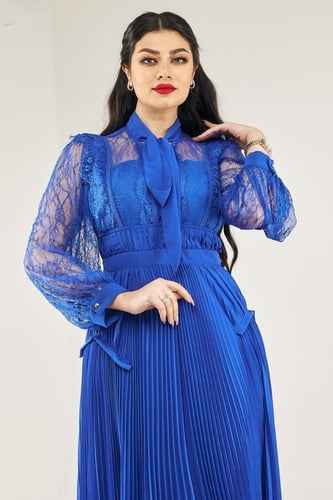 فستان سهر شيفون الاكمام