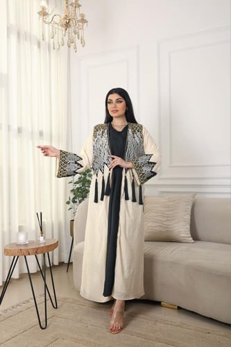 جلابية قطعتين وعباية كم واسع